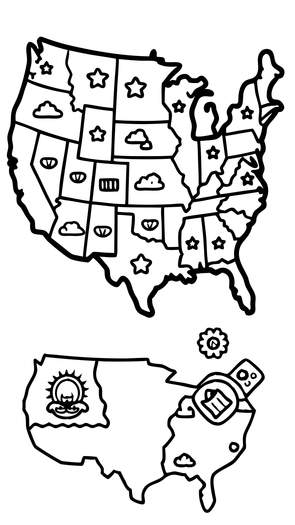 usa map coloring pages